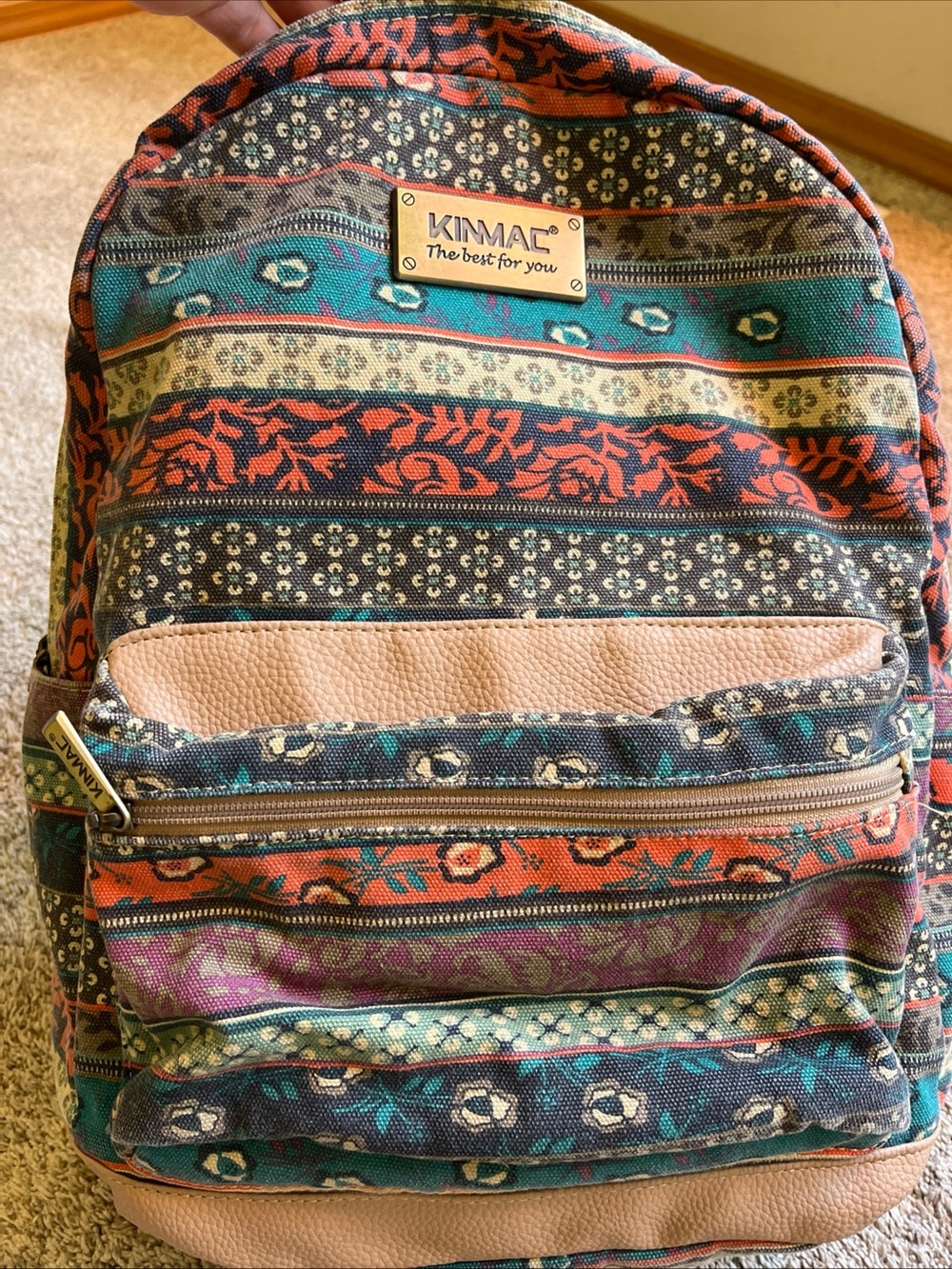Multicolor Women's Laptop Backpack with Teal & Coral Accents